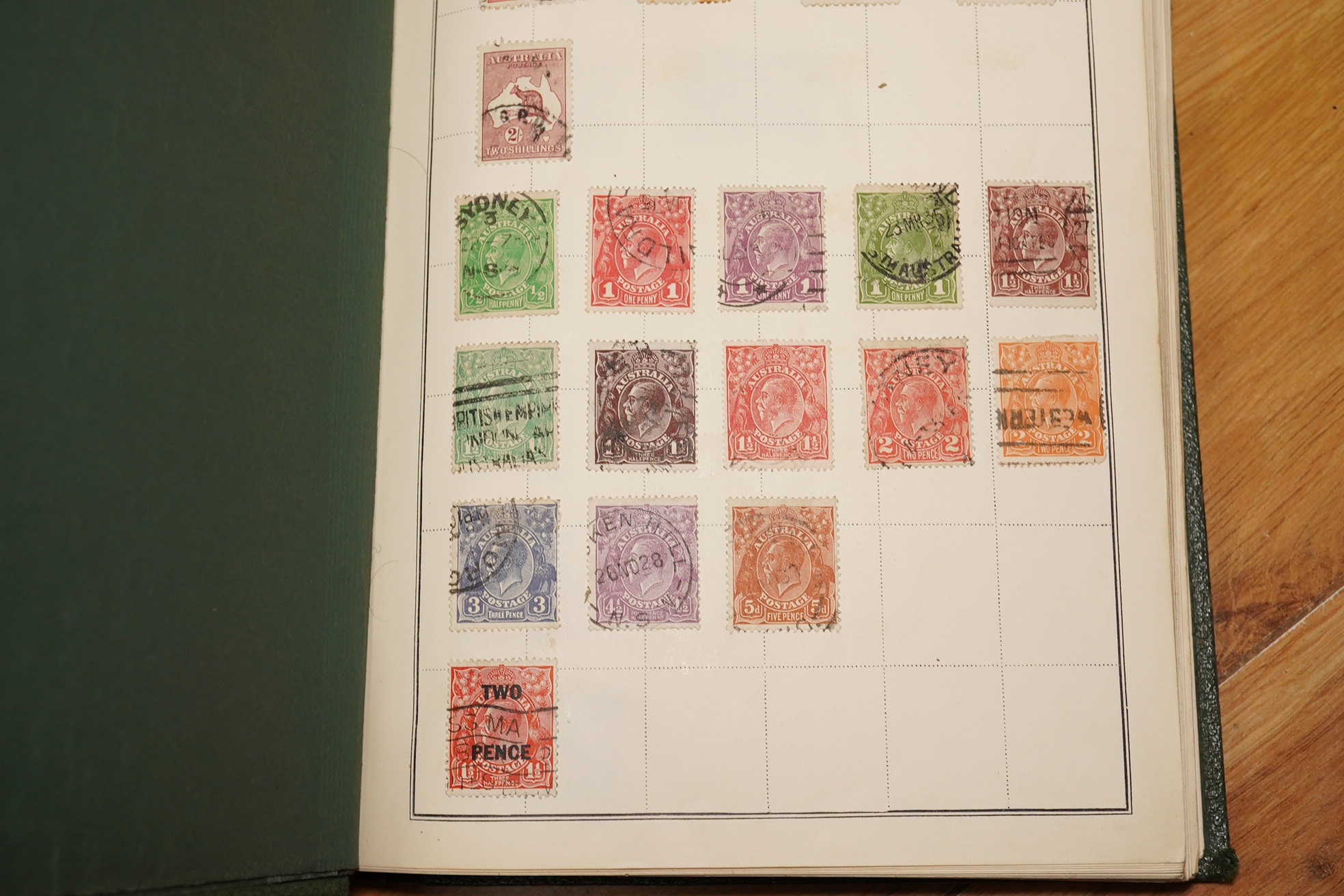 Stamp collection, six volumes